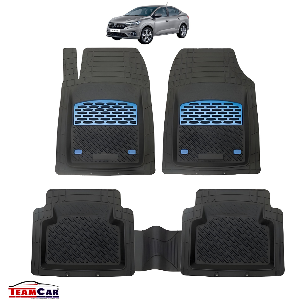 Covorașe Auto TeamCar® Tip Tăviță Compatibile Dacia Logan III (2020–prezent) - Sedan/Blue