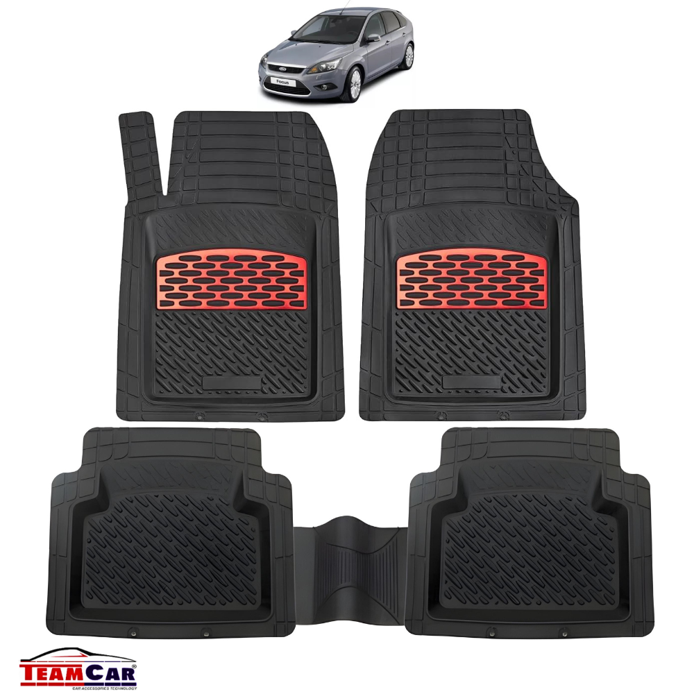 Covorase Auto TeamCar® Tip Tavita Compatibile Ford Focus 2 Hatchback 5 uși (2004–2011) Red