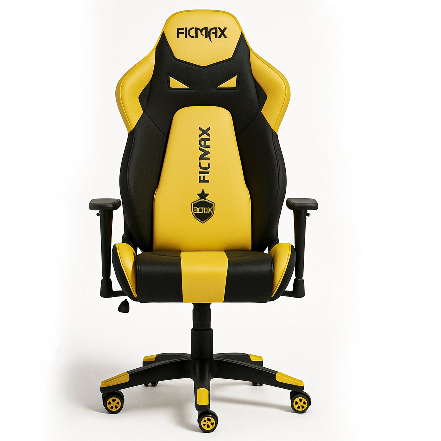 Scaun Gaming Ergonomic – Spatar Inalt, Design Sport, Rotativ 360°, Tapiterie Pet-Friendly, Cadru Metalic Rezistent Suport de Picioare, Galben