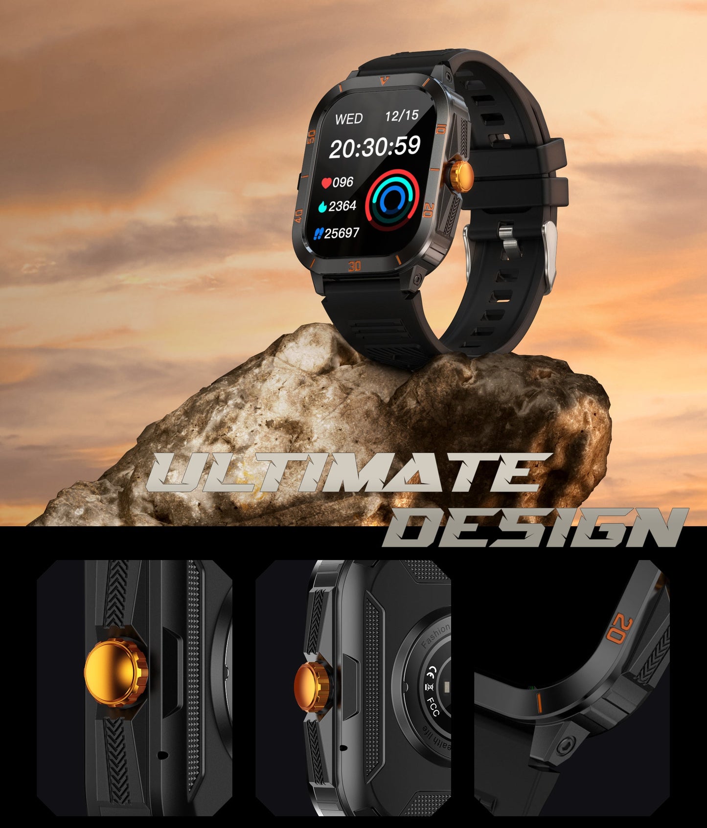 Ceas Inteligent SmartWatch, Pedometru, Apel Bluetooth, Autonomie 5-10 Zile, Rezistent la apa, Notificari Social Media, Monitorizare Somn, Ritm Cardiac, Contor Calorii, Ecran Tactil HD 2.01 inch, Moduri Sport, Incarcator Wireless, Fitness Tracker, Negru