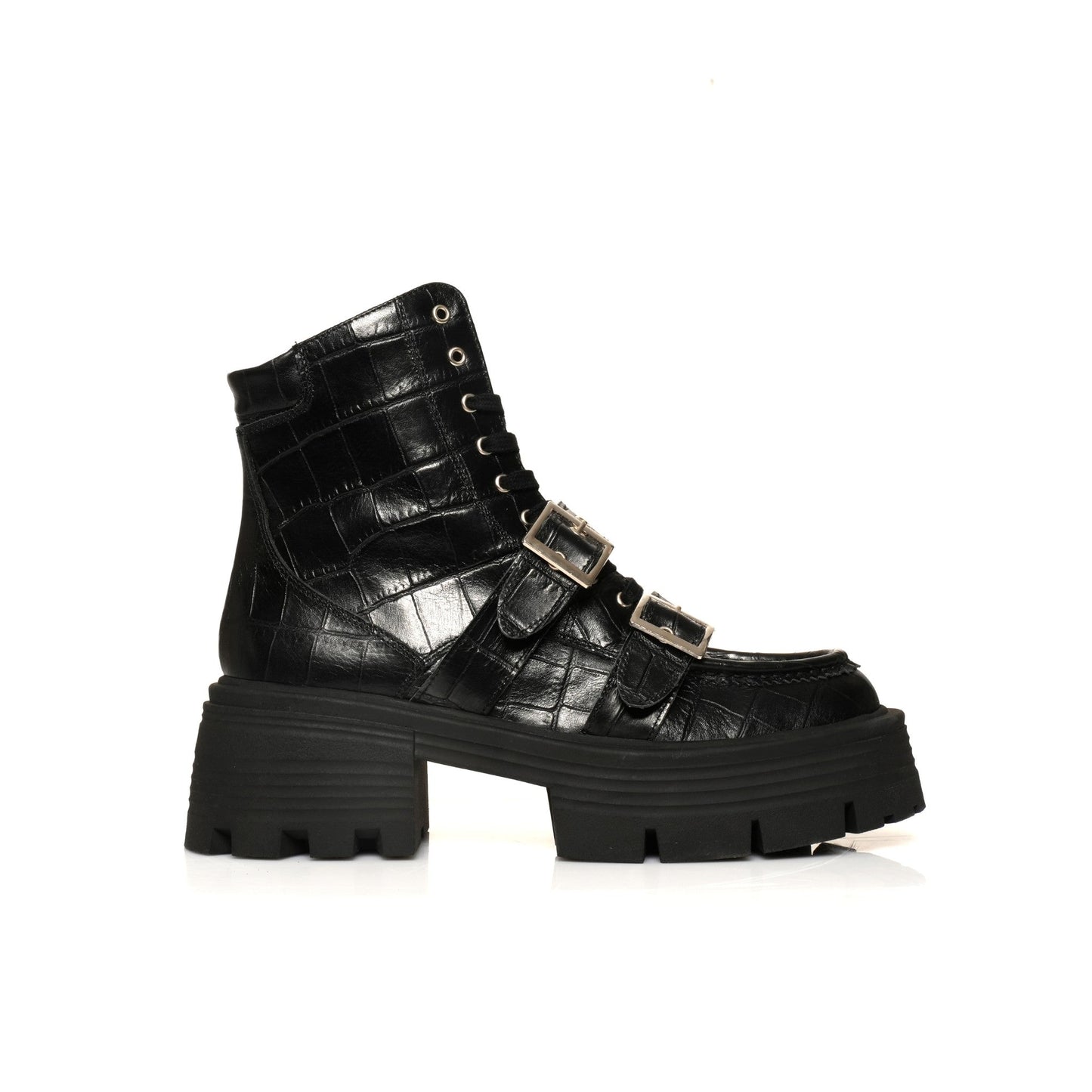 Brodequin Croco Noir