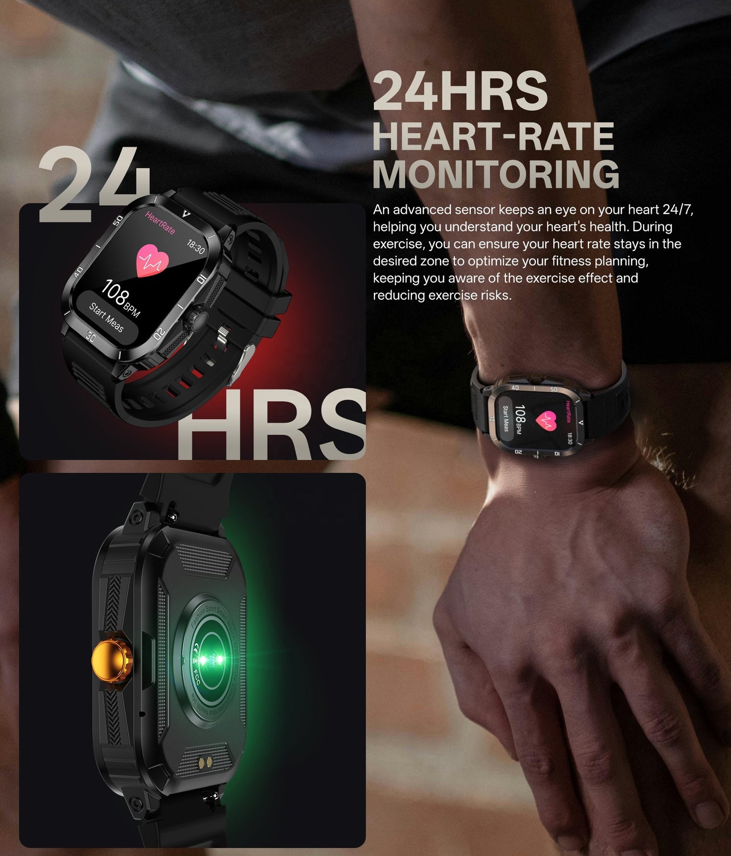 Ceas Inteligent SmartWatch, Pedometru, Apel Bluetooth, Autonomie 5-10 Zile, Rezistent la apa, Notificari Social Media, Monitorizare Somn, Ritm Cardiac, Contor Calorii, Ecran Tactil HD 2.01 inch, Moduri Sport, Incarcator Wireless, Fitness Tracker, Negru