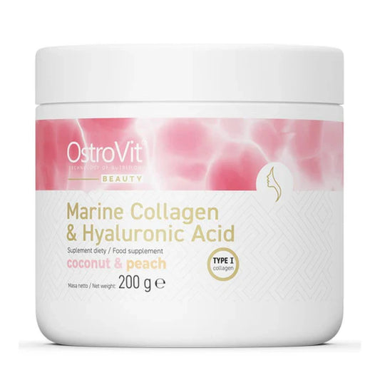 Colagen Marin Și Acid Hialuronic 200g Cu Aromă De Cocos Și Piersică