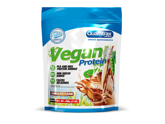 Proteină Vegană Fără Zahăr Adăugat Quamtrax 500g - Ciocolată