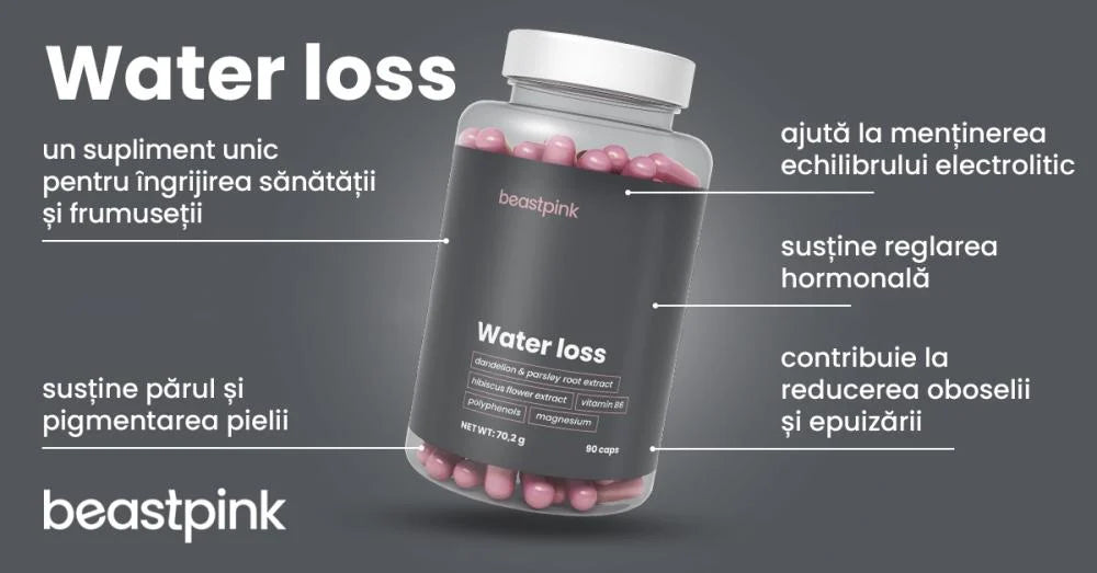 Water Loss – Supliment pentru retenție de apă la femei, 90 capsule