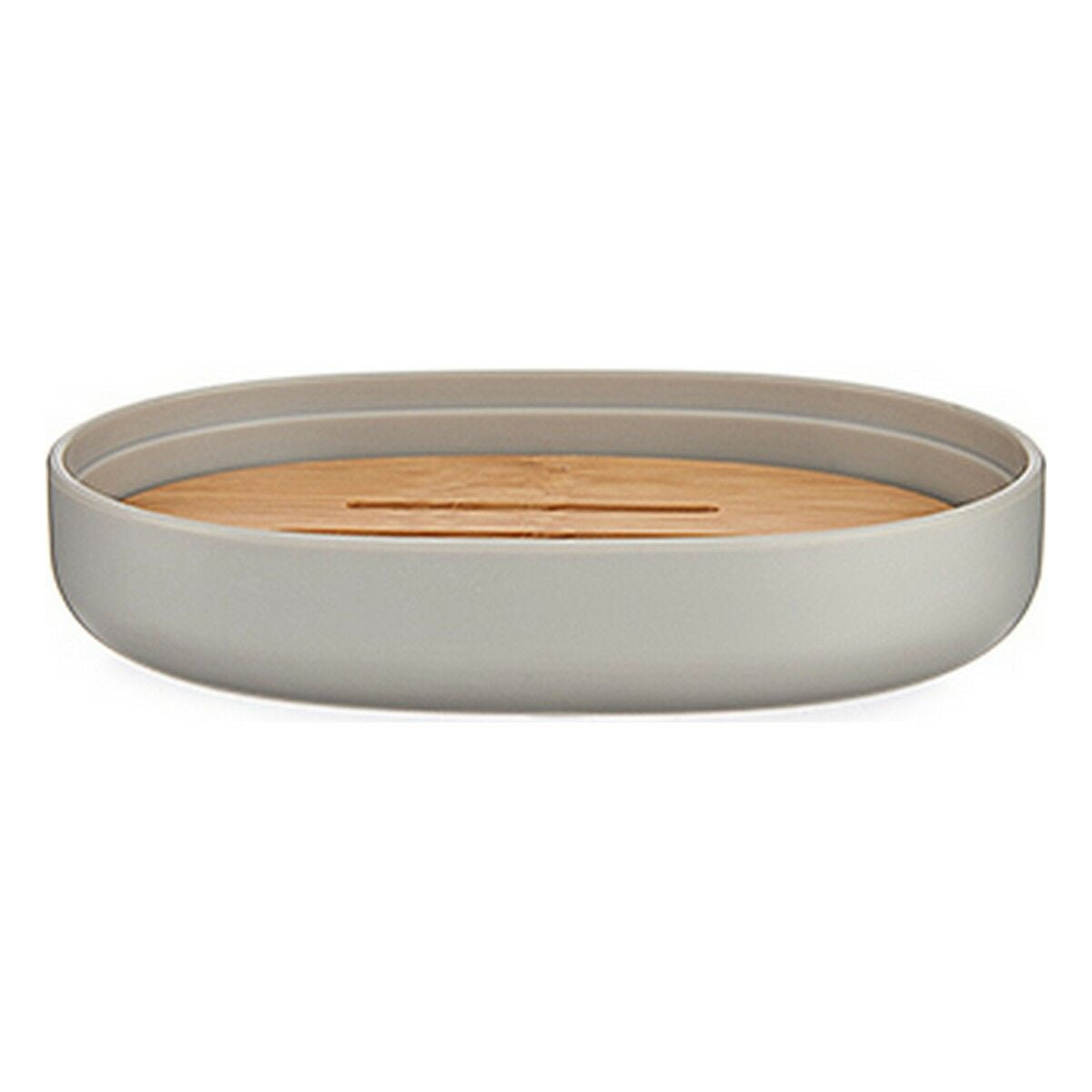 Soap dish Berilo Brown Grey Bamboo polypropylene 9,5 x 2,5 x 13 cm 13 x 2,5 x 9,5 cm (6 Units)-1