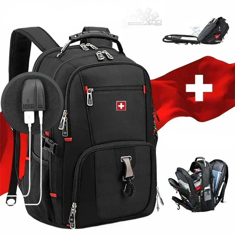 NNEOBA Waterproof Backpack with USB Charging PortRucksack Black-1