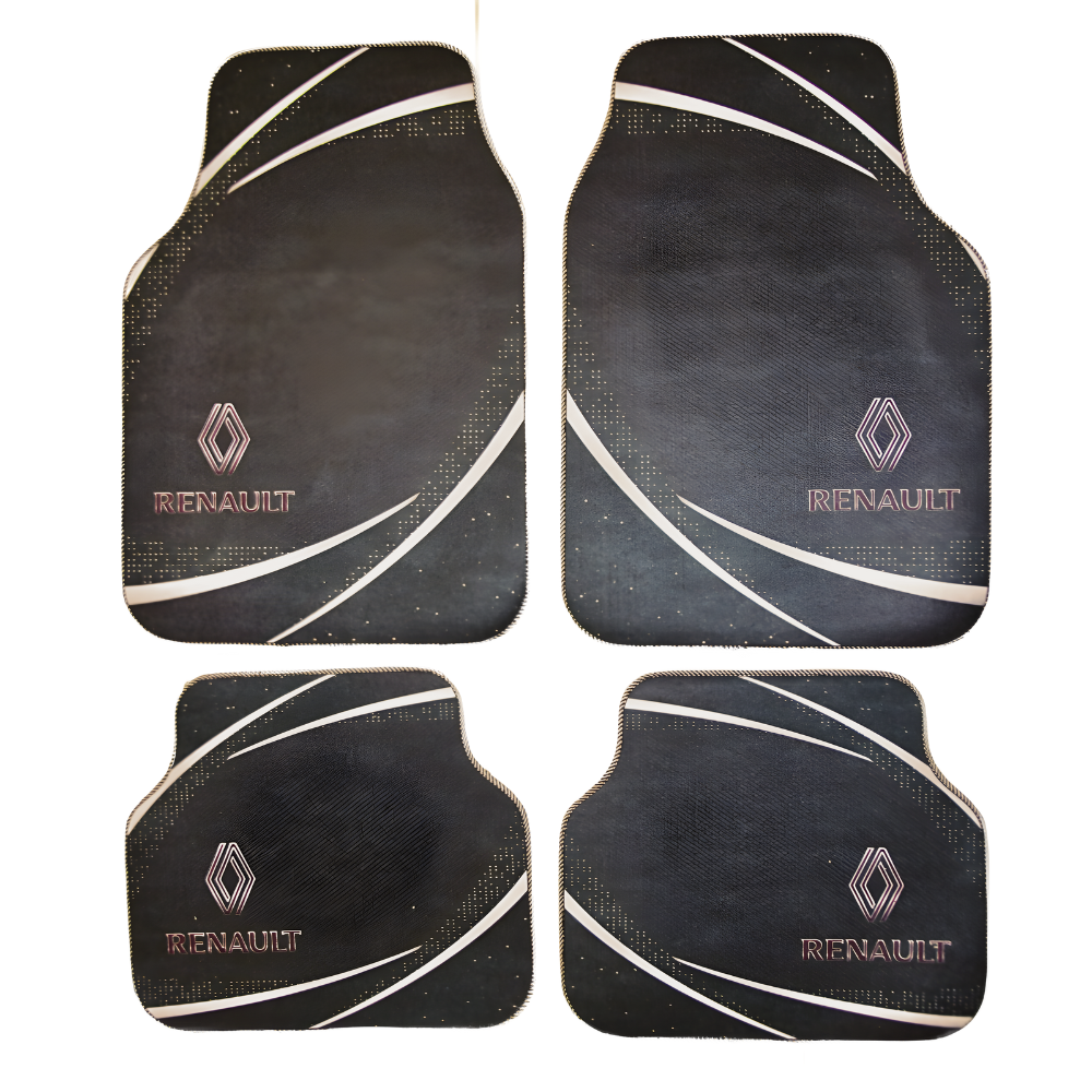 Set 4 Covorașe Auto Universale Renault – Negru cu Design Curbat