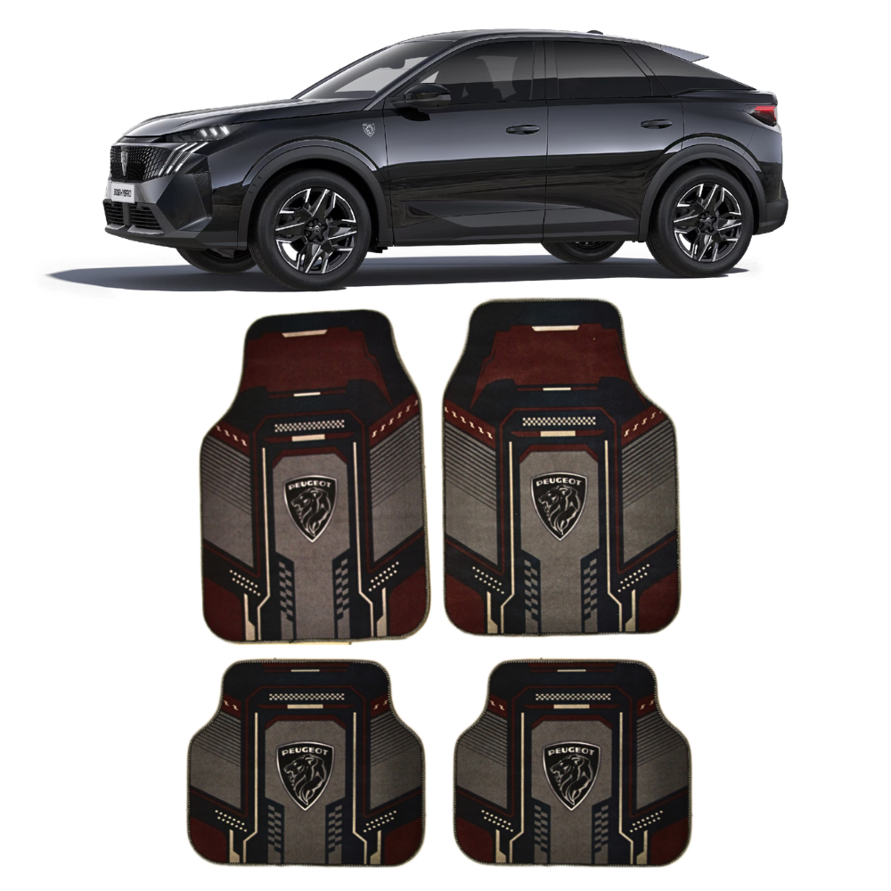 Covorașe Auto Peugeot – Design Sport Bordo/Negru | Universal