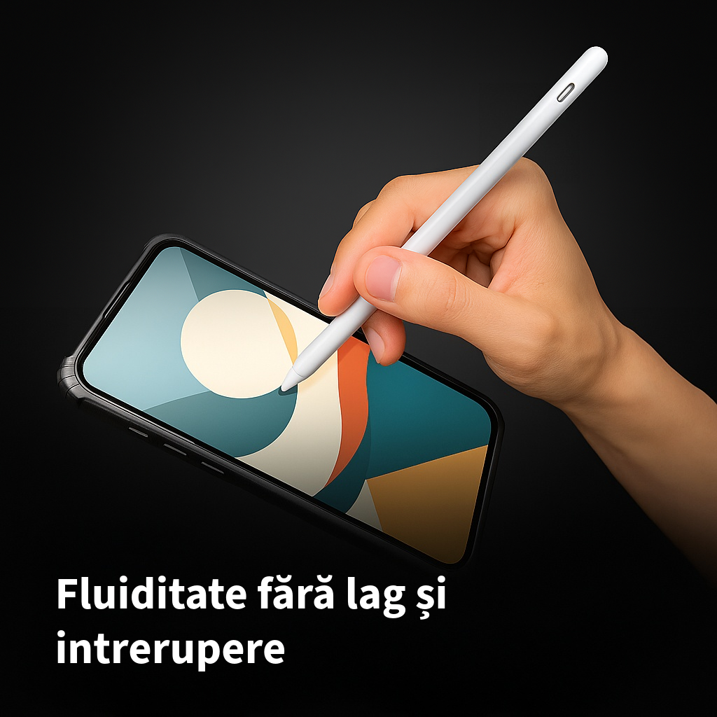 Stylus Pen Universal, Stilou pentru tableta, Compatibil cu orice tableta si telefon, iPad 2010-2017, Samsung, Lenovo, Huawei, Android, Windows, Magnetic, USB-C, Alb