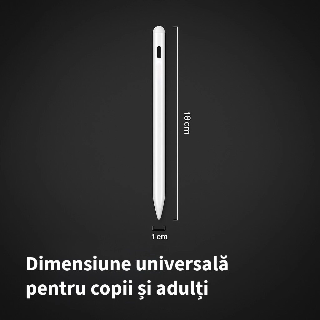 Stylus Pen Universal, Stilou pentru tableta, Compatibil cu orice tableta si telefon, iPad 2010-2017, Samsung, Lenovo, Huawei, Android, Windows, Magnetic, USB-C, Alb