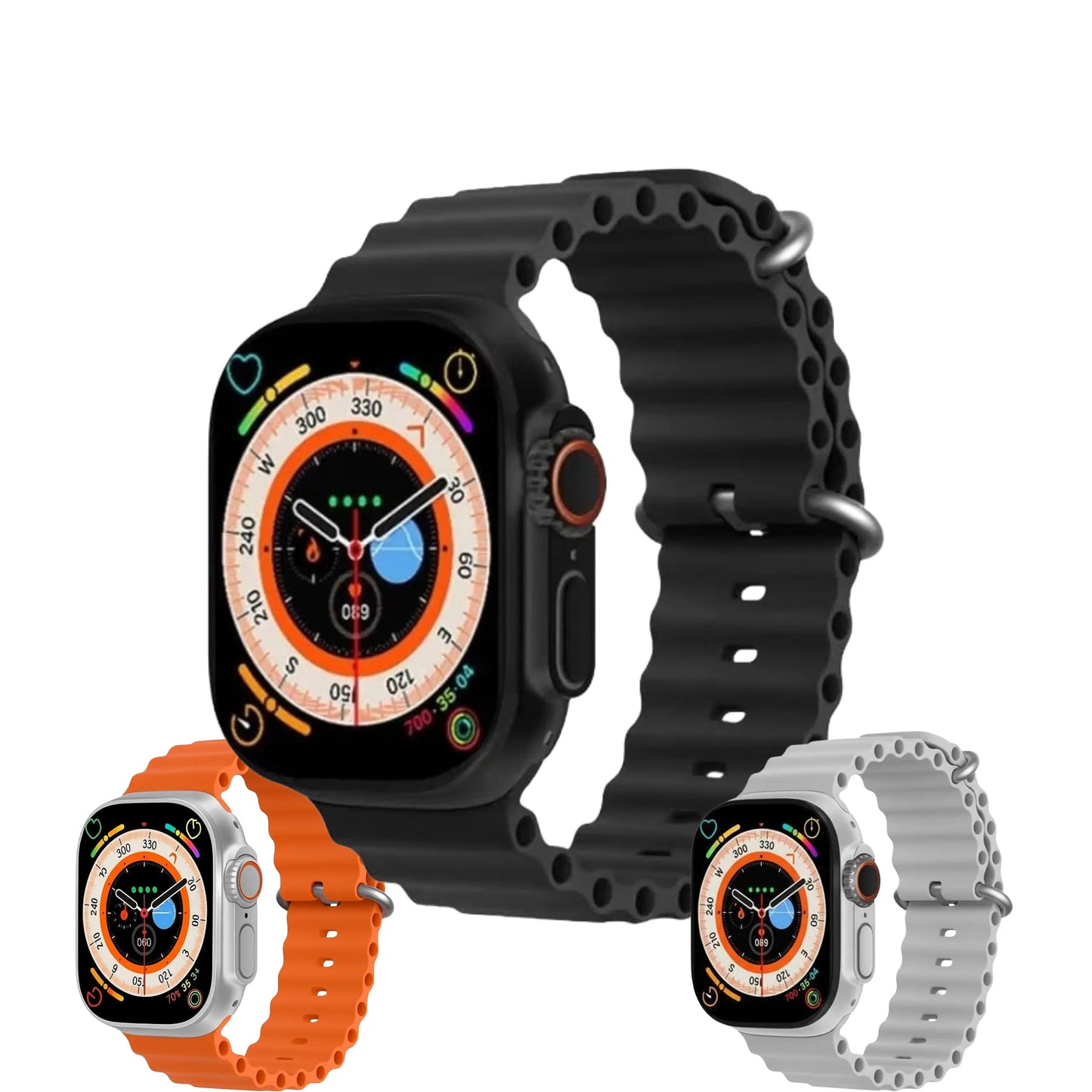 Smartwatch Ultra Plus 2.1" cu Apel Bluetooth, Monitorizare Sănătate (Ritm Cardiac, Oximetru, Somn, Calorii), 150+ Moduri Sport, Încărcare Wireless, rezistent, iOS & Android