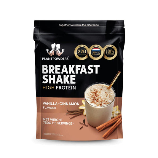 PlantPowders Breakfast Shake 750g Vanilie si Scortisoara - Mic dejun bogat in fibre si proteine