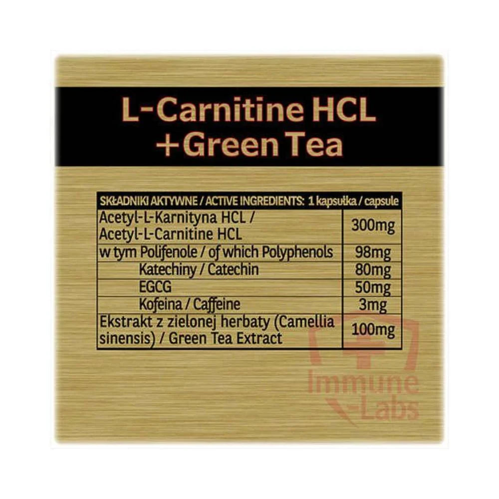 L-Carnitine HCL + Ceai Verde – 120 capsule Immune Labs