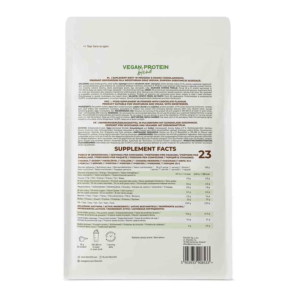 Amestec Proteic VEGE 700g Proteine Vegetale - Ciocolată