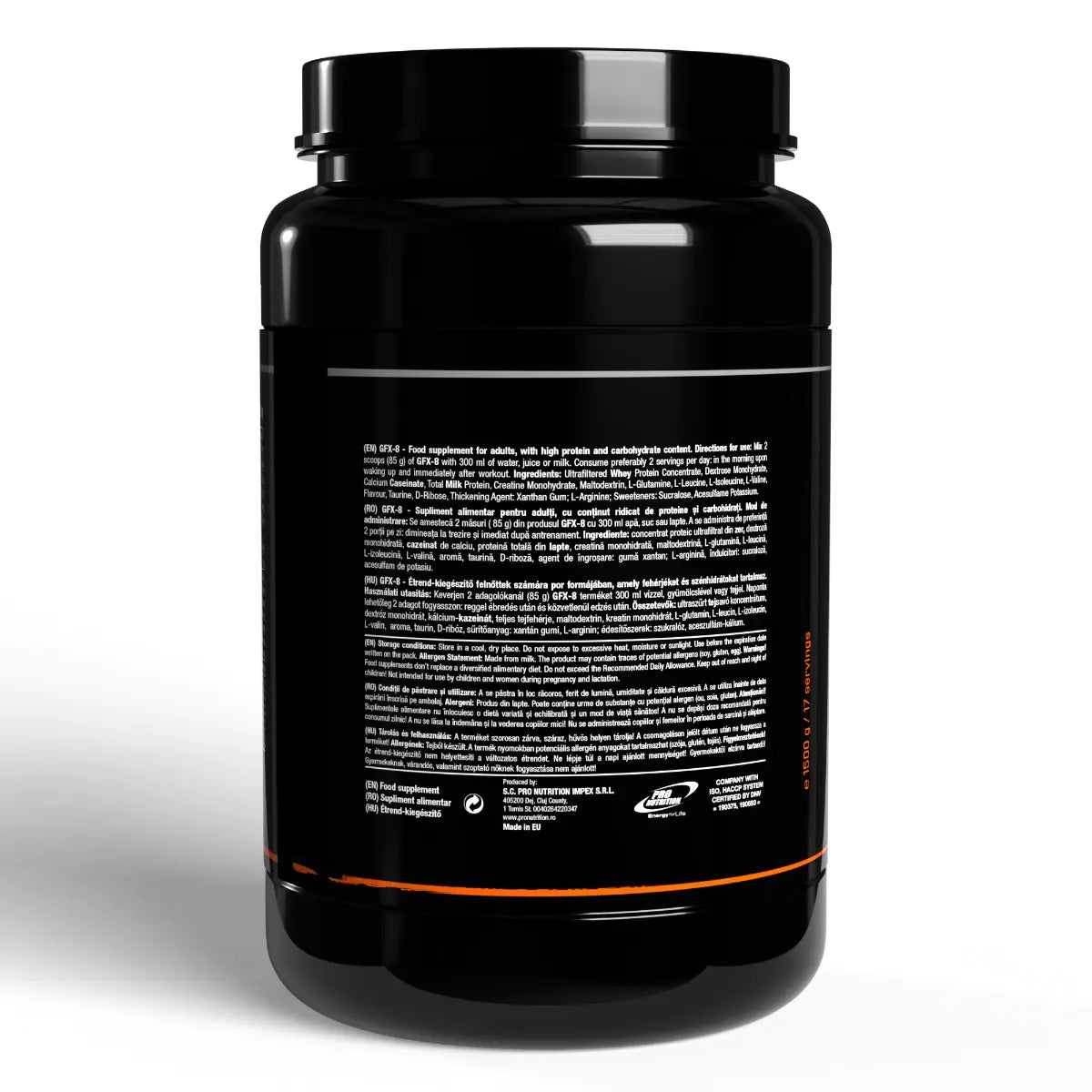 GFX-8 Gainer 1500g Mix Proteic Pentru Creștere Musculară Rapidă - Creamy Nougat Pistachio & Hazelnut