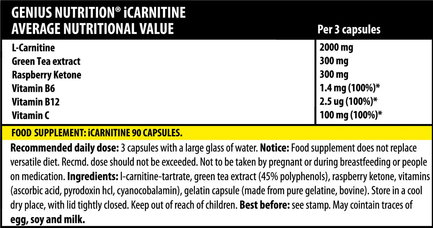 iCarnitine + Ceai Verde Genius Nutrition 90 capsule