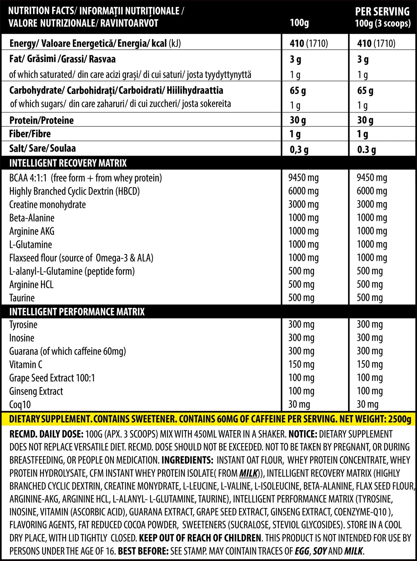 iMASS 2500g - Suport nutritiv complet pentru cresterea masei musculare - Cireșe