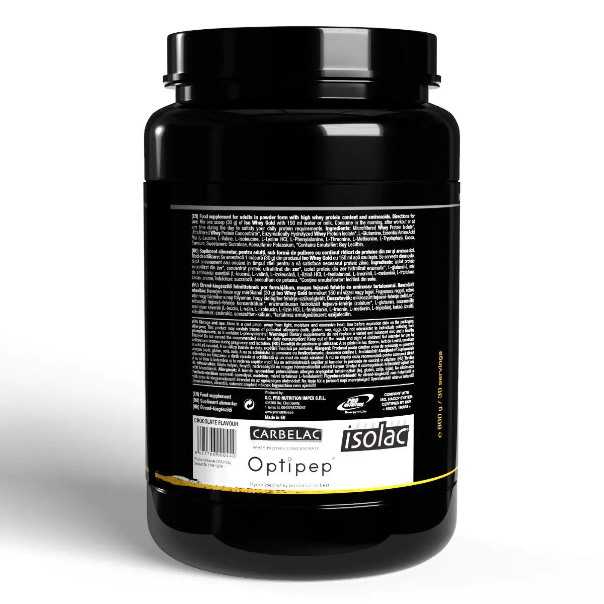 Iso Whey Gold - Concentrat, Izolat, Hidrolizat +82% Proteine - White Chocolate Strawberry 900g