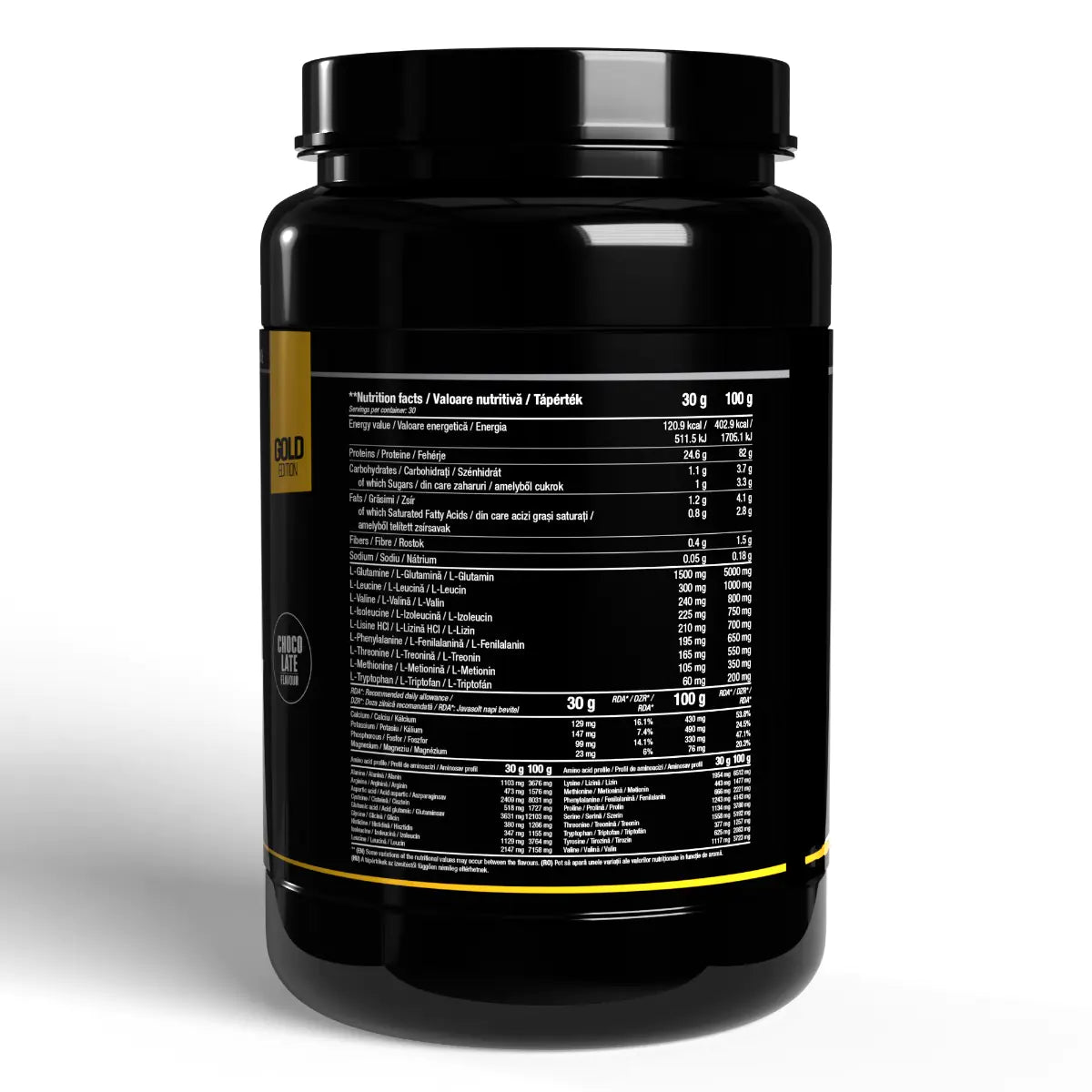 Iso Whey Gold - Concentrat, Izolat, Hidrolizat +82% Proteine - White Chocolate Strawberry 900g