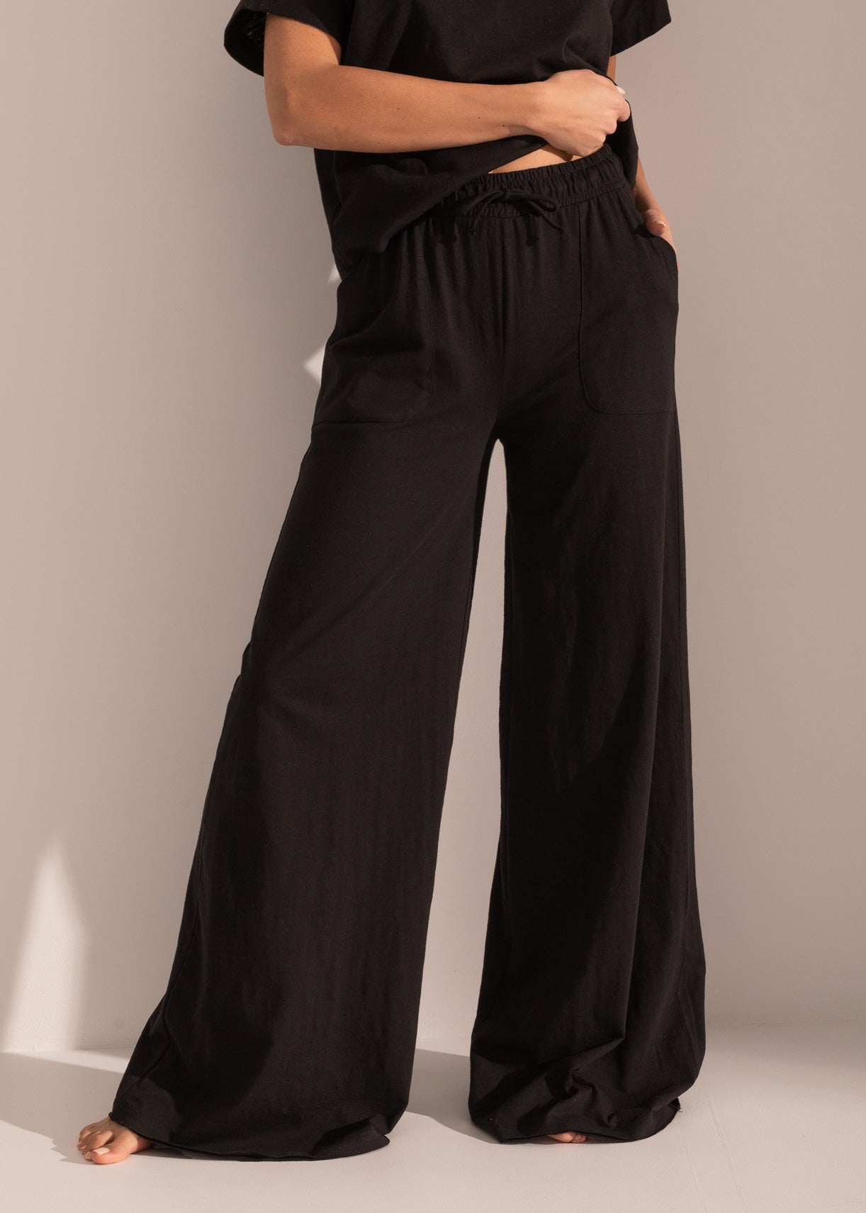 Pantaloni evazați damă Texture Bumbac