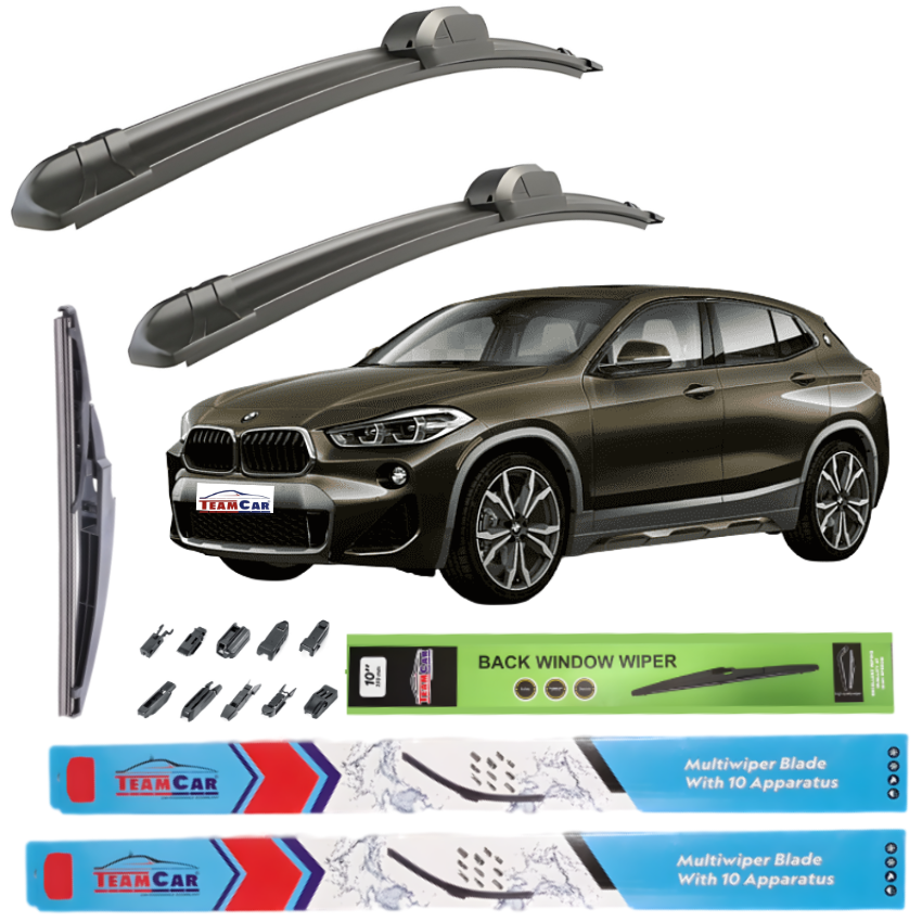 Ștergătoare Auto TeamCar® Compatibile BMW X2 F39 (2018+) – Set Complet Față + Spate