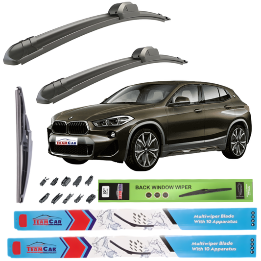 Ștergătoare Auto TeamCar® Compatibile BMW X2 F39 (2018+) – Set Complet Față + Spate