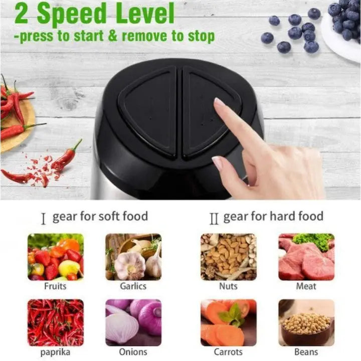 Tocător electric pentru carne și legume, 4 lame din oțel inoxidabil