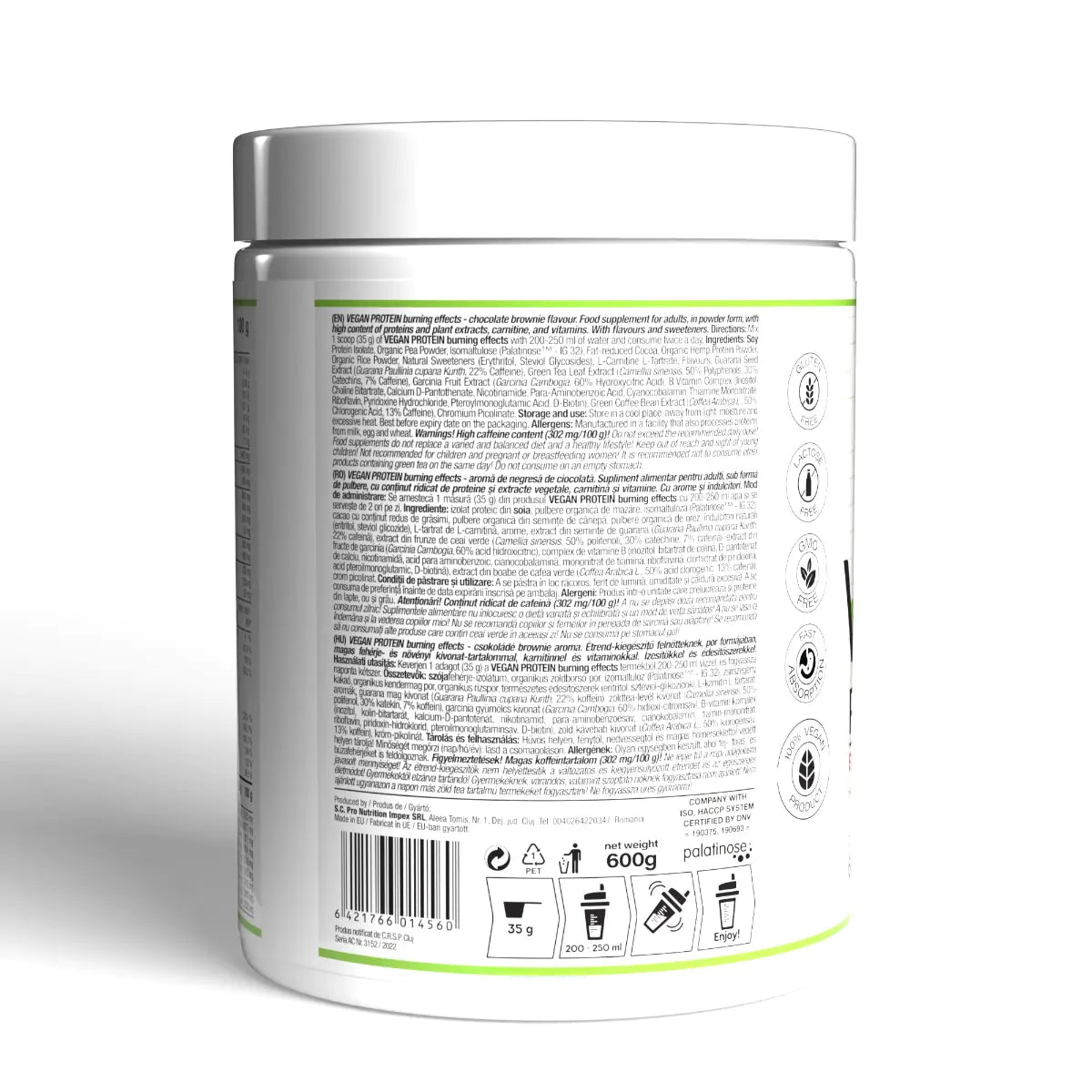 Proteină Vegană Pentru Slăbit 600g Brownie Chocolate