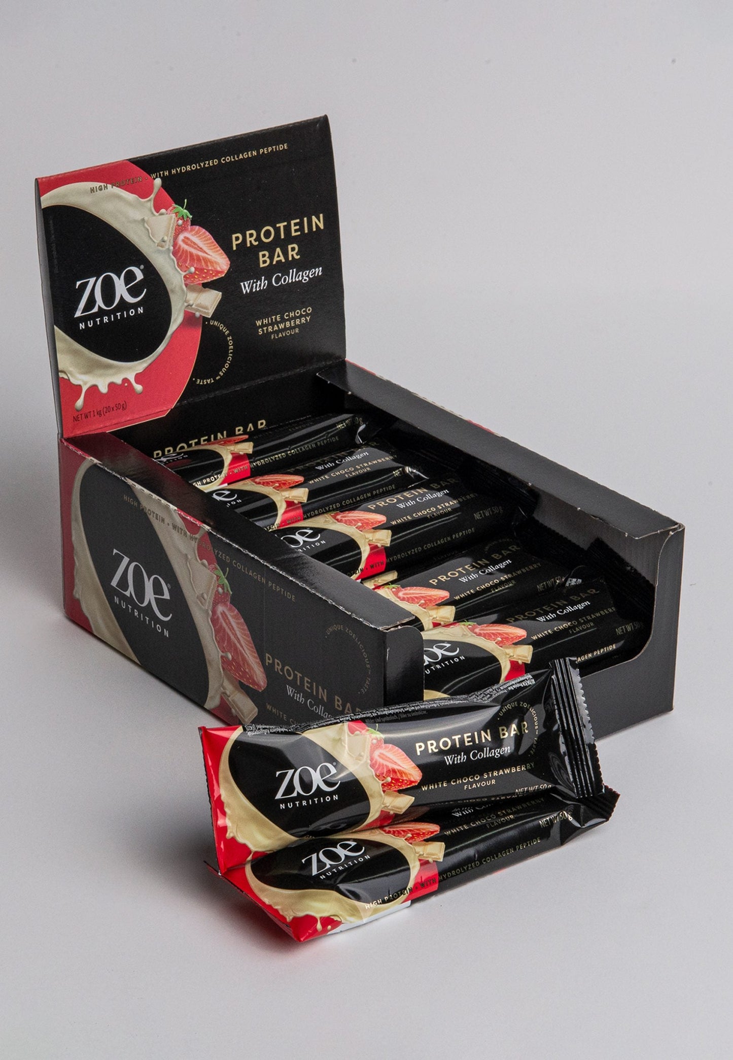 ZOE Protein Bar – White Chocolate Strawberry 50g