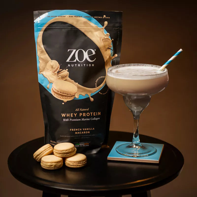 Proteine din Zer cu Colagen Marin Zoe Whey Collagen – French Vanilla Macaron 454 g