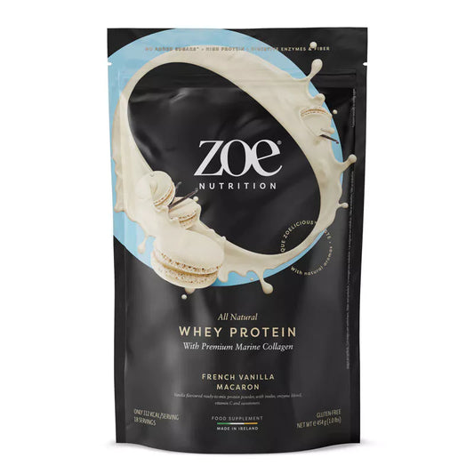 Proteine din Zer cu Colagen Marin Zoe Whey Collagen – French Vanilla Macaron 454 g